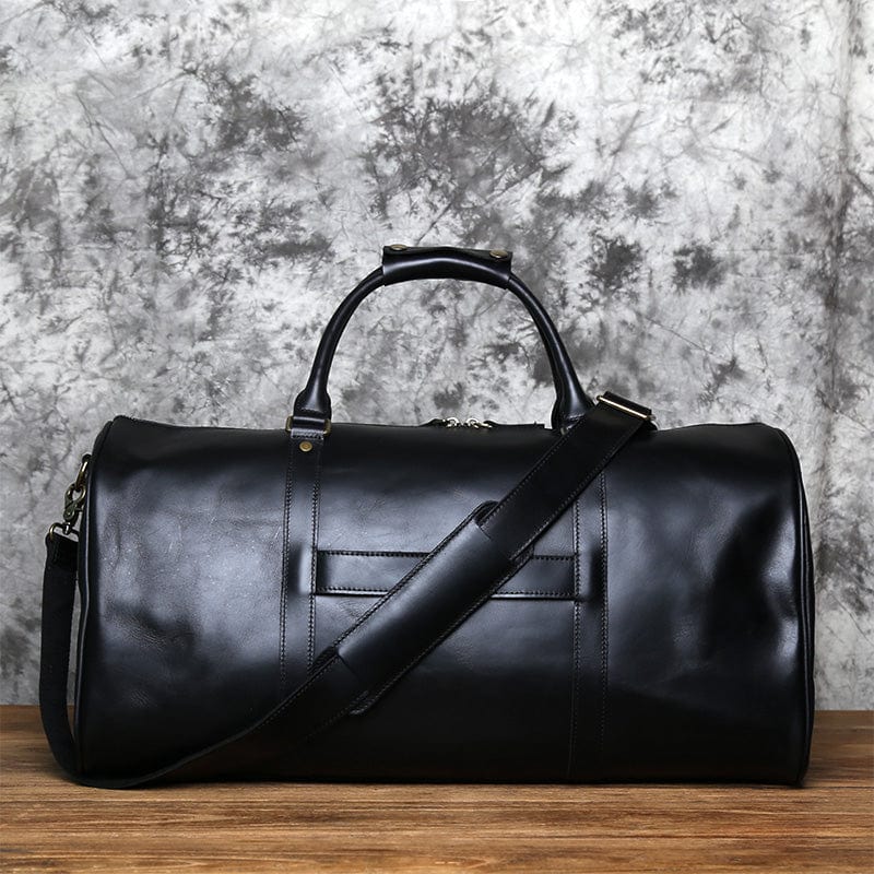 Sac de voyage homme en cuir, 55 cm, fermeture éclair