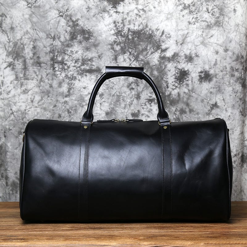 Sac de voyage homme en cuir, 55 cm, fermeture éclair