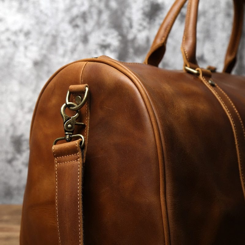 Sac de voyage homme en cuir, 55 cm, fermeture éclair