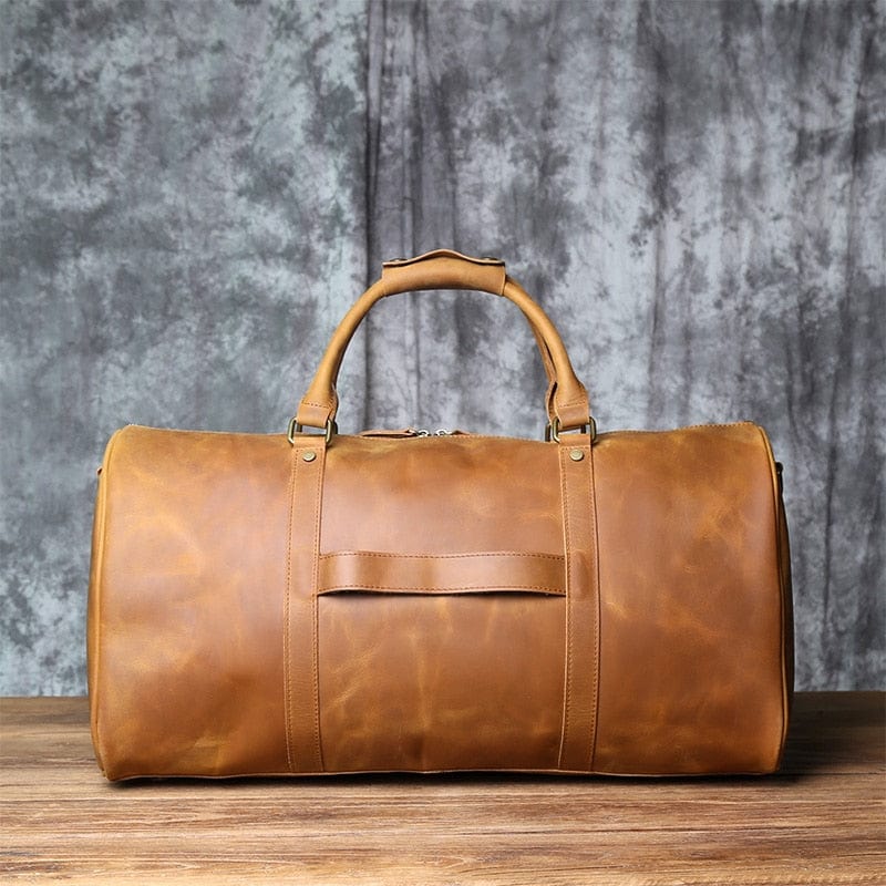 Sac de voyage homme en cuir, 55 cm, fermeture éclair