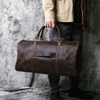Sac de voyage homme en cuir, 55 cm, fermeture éclair