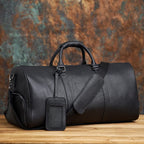 Sac de voyage homme en cuir souple, noir ou marron