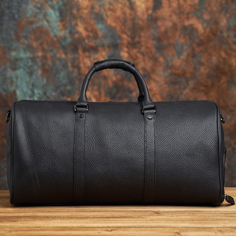 Sac de voyage homme en cuir souple, noir ou marron