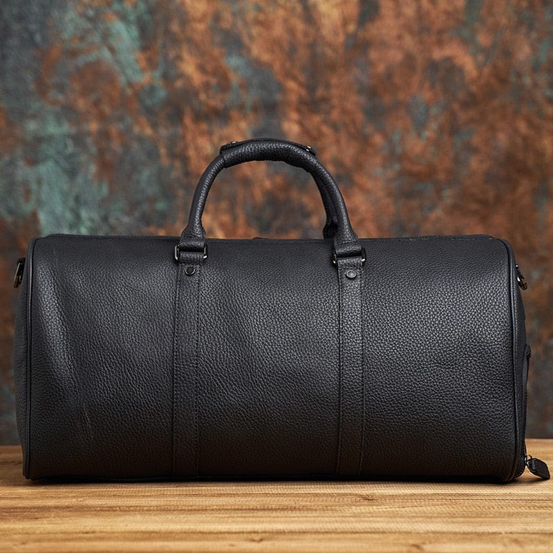Sac de voyage homme en cuir souple, noir ou marron