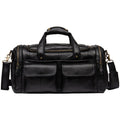 Sac de voyage homme en cuir, 46 x 25 x 25 cm, 1,9 kg, noir