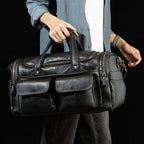 Sac de voyage homme en cuir, 46 x 25 x 25 cm, 1,9 kg