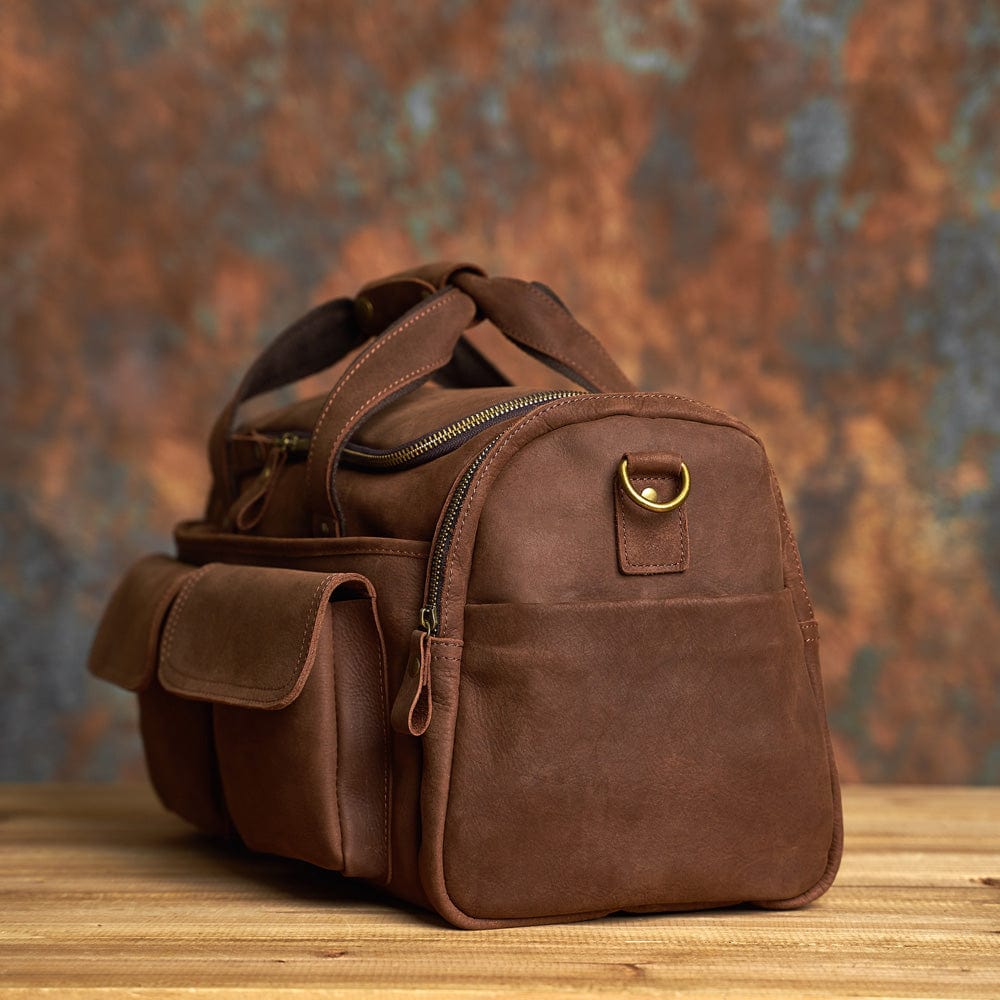 Sac de voyage homme en cuir, 46 x 25 x 25 cm, 1,9 kg