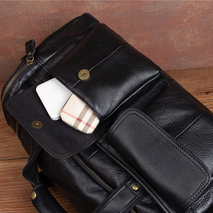 Sac de voyage homme en cuir, 46 x 25 x 25 cm, 1,9 kg