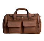 Sac de voyage homme en cuir, 46 x 25 x 25 cm, 1,9 kg, café