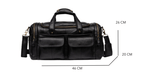 Sac de voyage homme en cuir, 46 x 25 x 25 cm, 1,9 kg