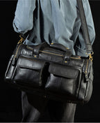 Sac de voyage homme en cuir, 46 x 25 x 25 cm, 1,9 kg