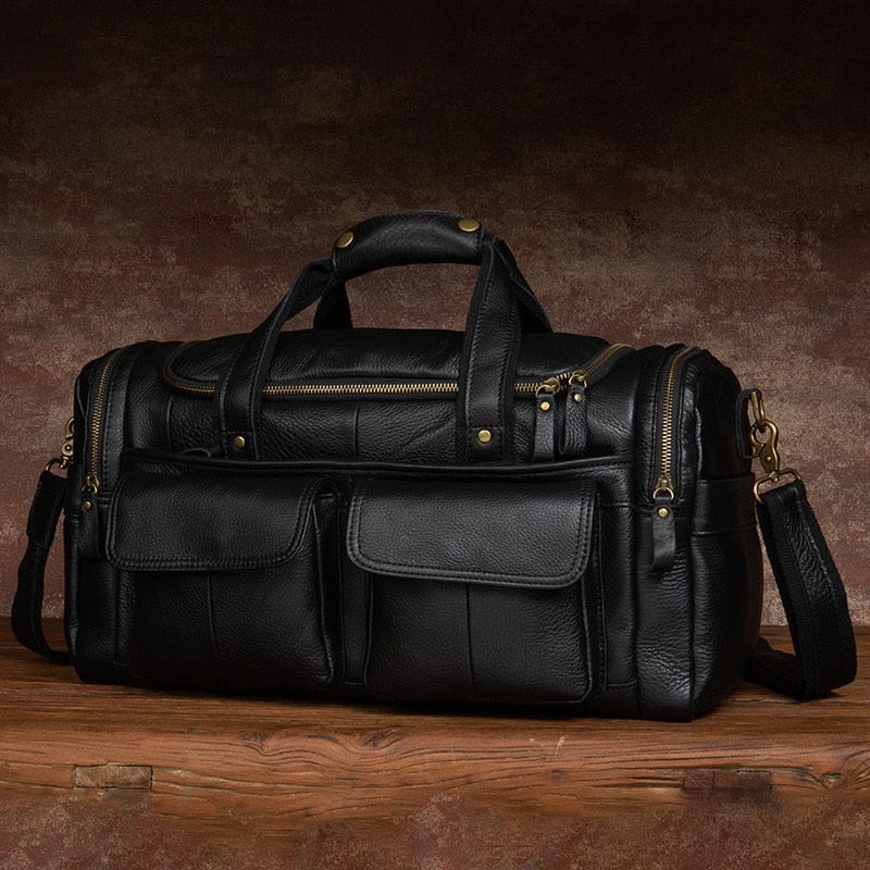 Sac de voyage homme en cuir, 46 x 25 x 25 cm, 1,9 kg