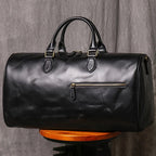 Sac week-end homme en cuir noir, 50 x 24 x 26 cm