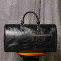 Sac week-end homme en cuir noir, 50 x 24 x 26 cm, noir