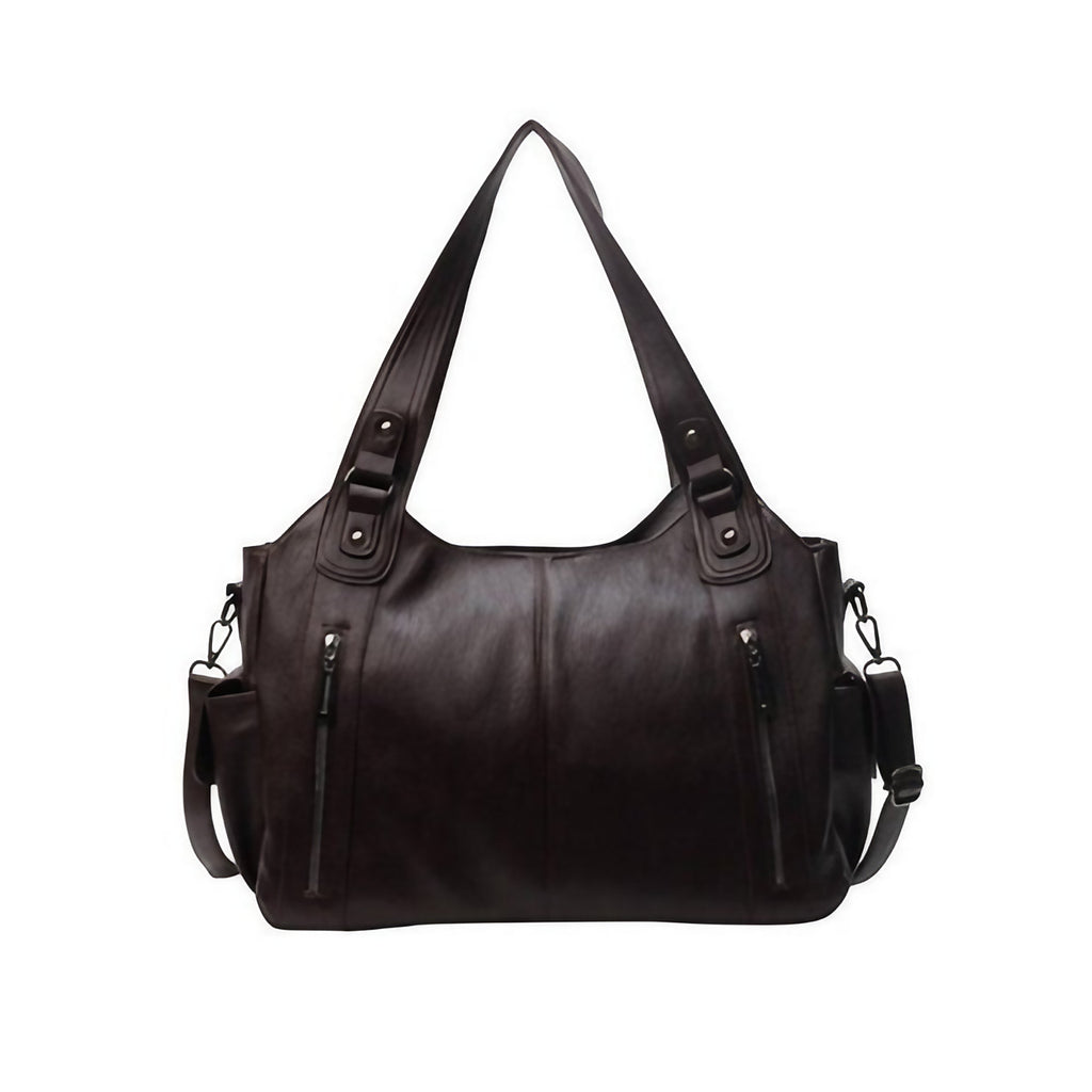 Sac besace femme à bandoulière amovible, format A4, 40 x 25 cm, chocolat