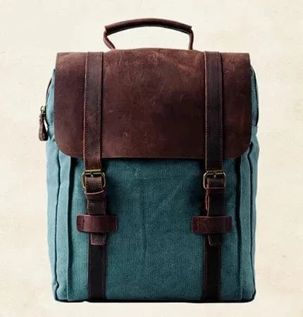 Sac à dos unisexe en toile, style preppy, quatre coloris, bleu