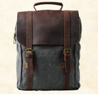 Sac à dos unisexe en toile, style preppy, quatre coloris, gris