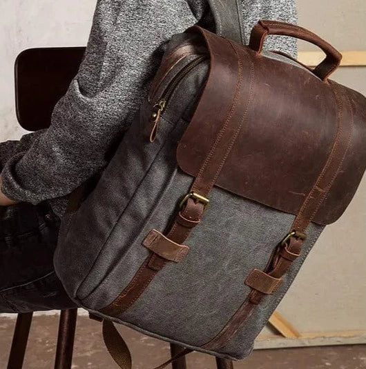 Sac à dos unisexe en toile, style preppy, quatre coloris