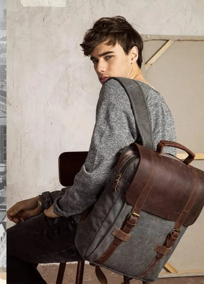 Sac à dos unisexe en toile, style preppy, quatre coloris