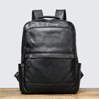 Sac à dos homme en cuir pour ordinateur 15 pouces, noir