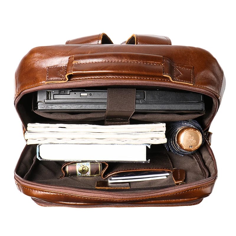 Sac à dos homme en cuir pour ordinateur 15 pouces