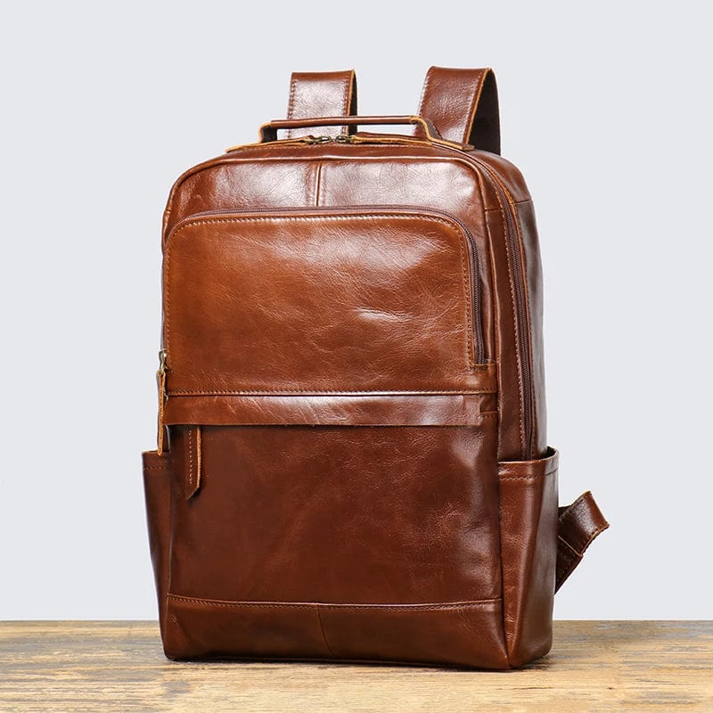 Sac à dos homme en cuir pour ordinateur 15 pouces
