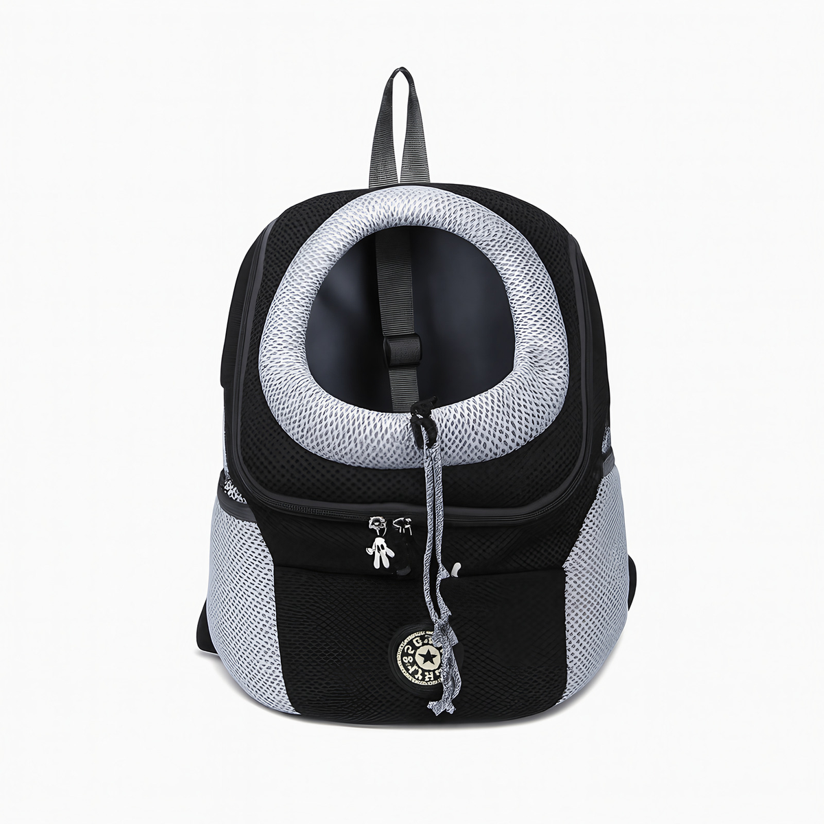 Sac à dos de transport chien et chat, porté dos ou ventre, noir