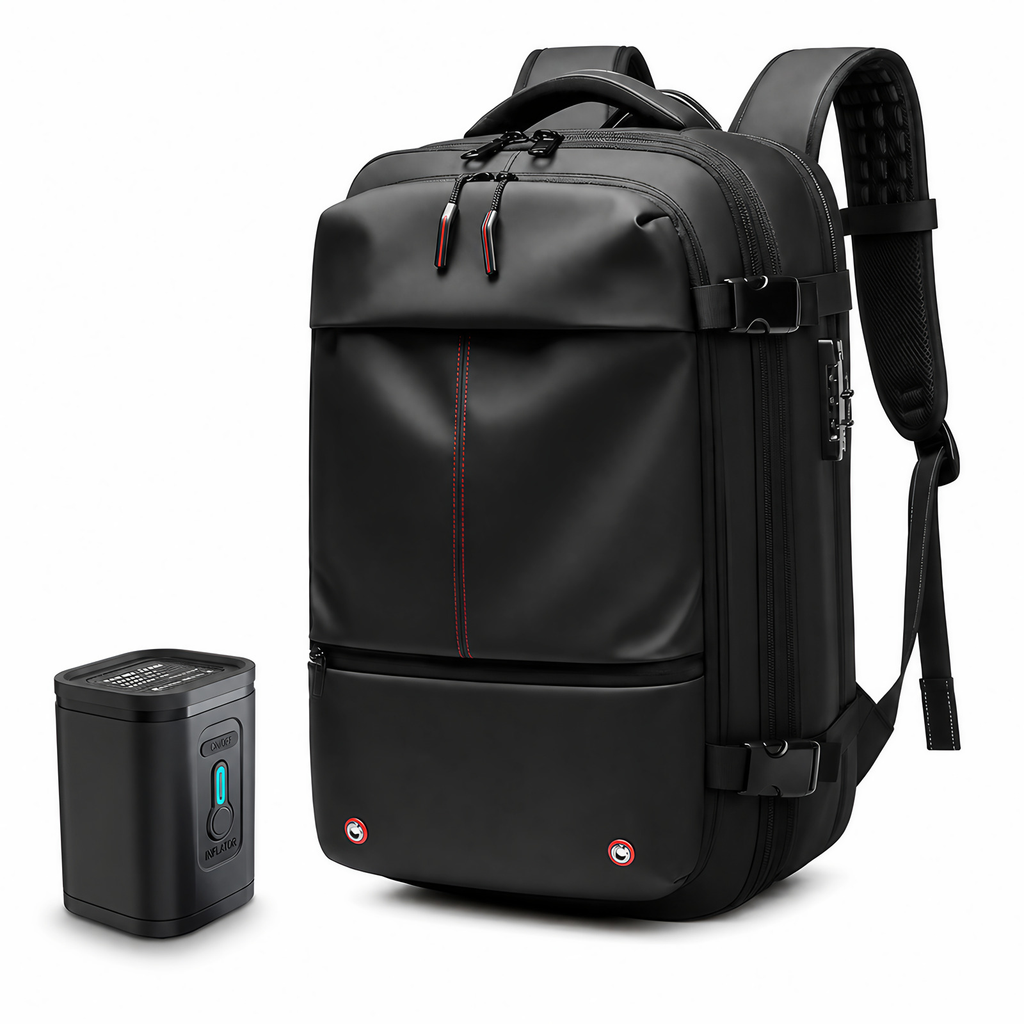 Sac à dos cabine extensible avec compression, cadenas TSA, noir