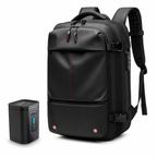 Sac à dos cabine extensible avec compression, cadenas TSA, noir