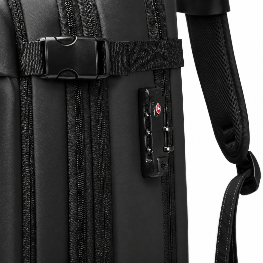 Sac à dos cabine extensible avec compression, cadenas TSA