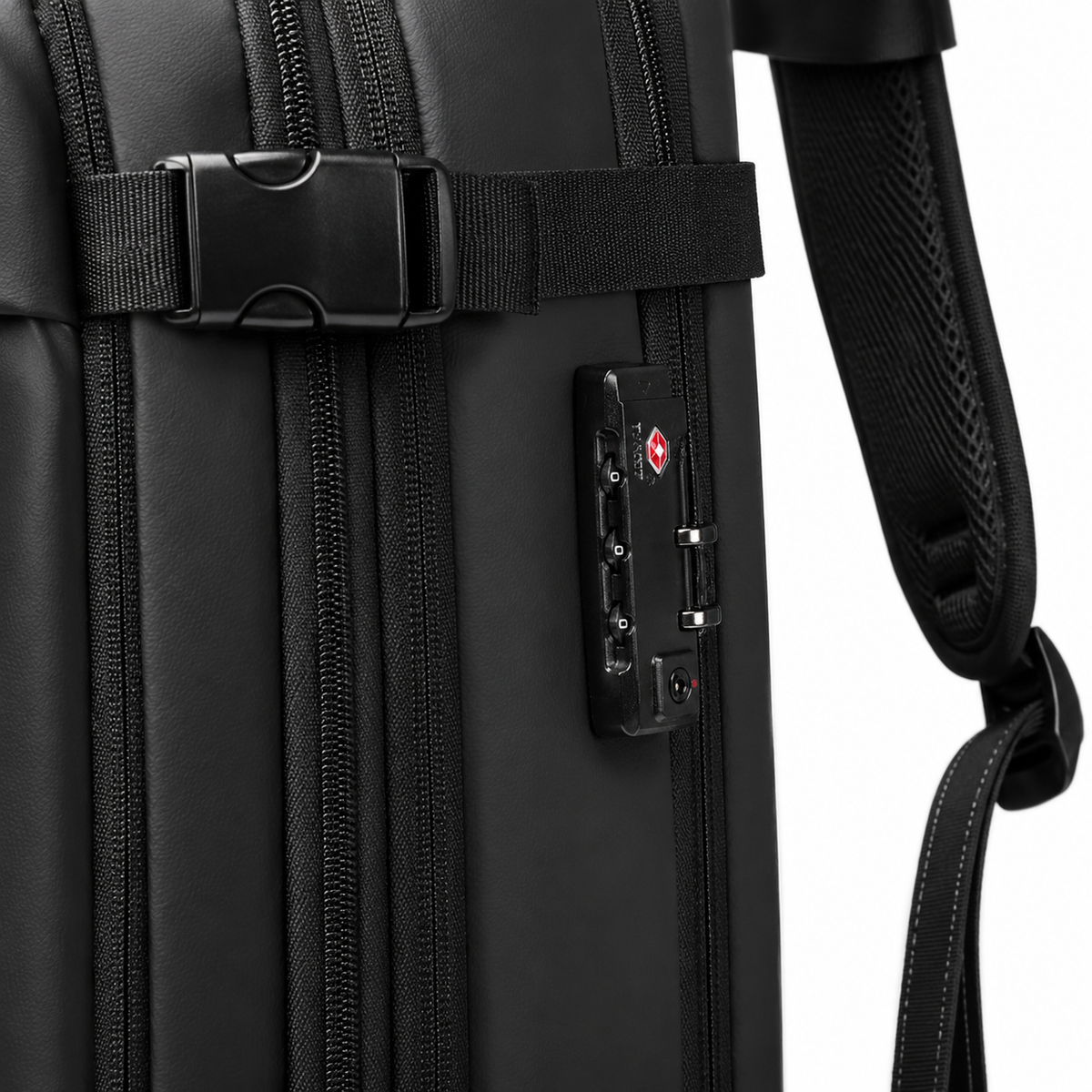 Sac à dos cabine extensible avec compression, cadenas TSA