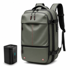 Sac à dos cabine extensible avec compression, cadenas TSA, kaki