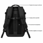 Sac à dos cabine extensible avec compression, cadenas TSA