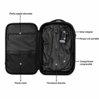 Sac à dos cabine extensible avec compression, cadenas TSA