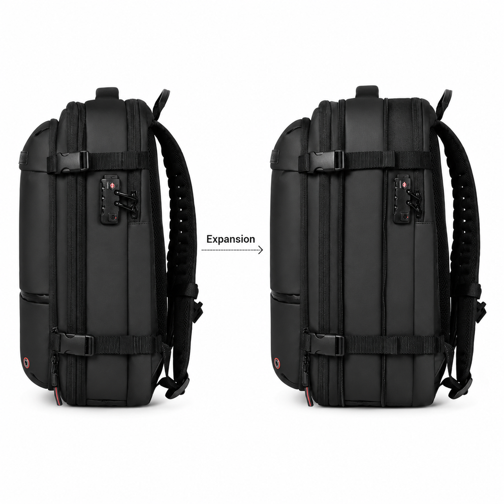 Sac à dos cabine extensible avec compression, cadenas TSA