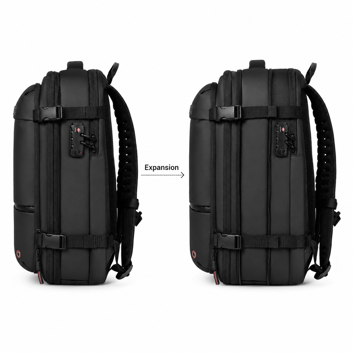 Sac à dos cabine extensible avec compression, cadenas TSA