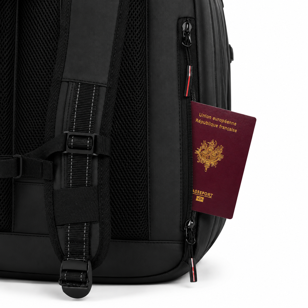 Sac à dos cabine extensible avec compression, cadenas TSA