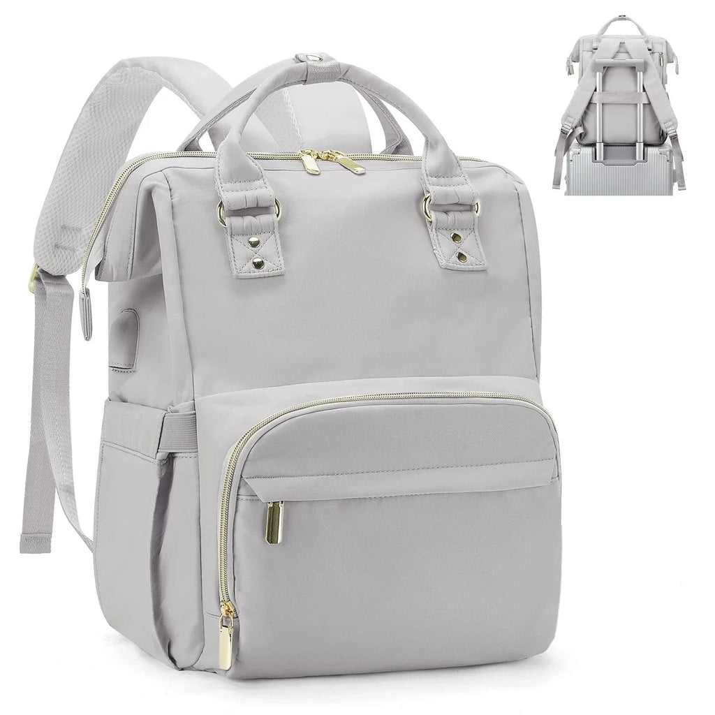 Sac à dos de voyage femme, ordinateur 14 pouces, 500 g, gris