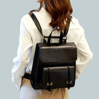 Sac à dos femme en cuir, bretelles ajustables, quatre coloris
