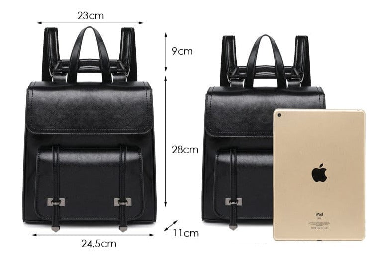 Sac à dos femme en cuir, bretelles ajustables, quatre coloris