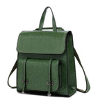Sac à dos femme en cuir, bretelles ajustables, quatre coloris, vert