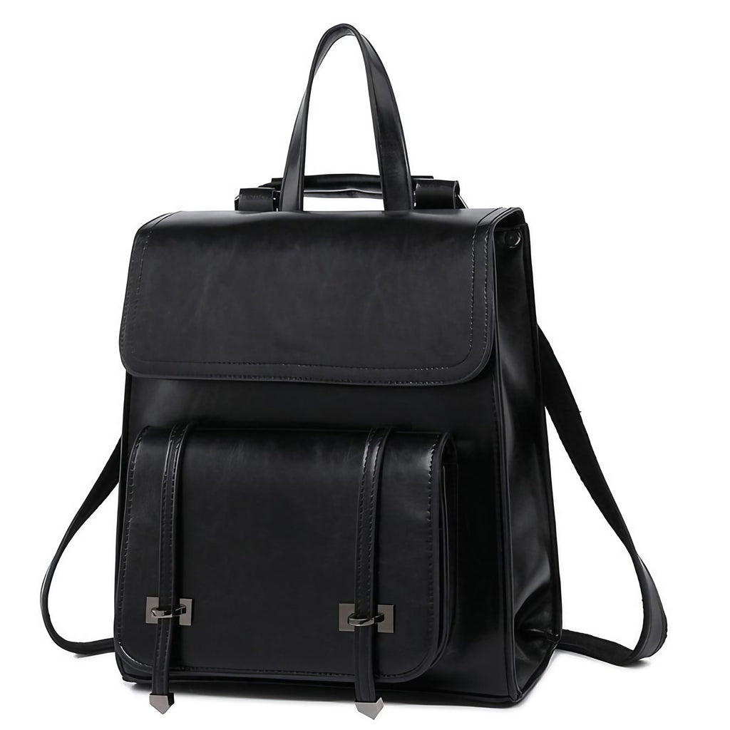 Sac à dos femme en cuir, bretelles ajustables, quatre coloris, noir