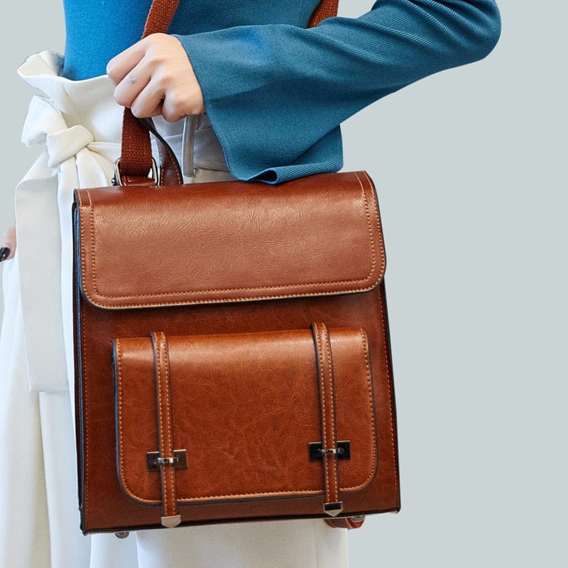 Sac à dos femme en cuir, bretelles ajustables, quatre coloris