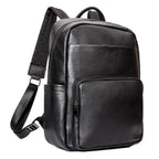 Sac à dos homme en cuir noir pour le travail et l'ordinateur, noir