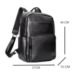 Sac à dos homme en cuir noir pour le travail et l'ordinateur