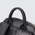 Sac à dos homme en cuir noir, 40 x 30 cm, poche zippée