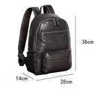 Sac à dos homme en cuir noir, 40 x 30 cm, poche zippée