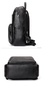 Sac à dos homme en cuir noir pour le travail et l'ordinateur