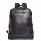 Sac à dos homme en cuir noir multipoches, 30 x 13 x 43 cm, noir