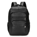 Sac à dos homme en similicuir, place pour un ordinateur, noir